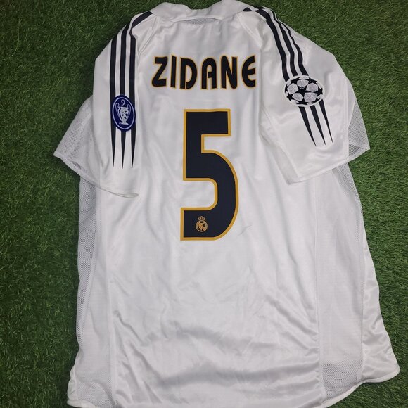 Zidane Real Madrid PLAYER ISSUE UEFA 2004 2005 Soccer Jersey Shirt M SKU# 367843